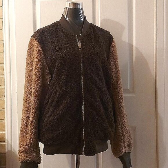 Diesel W-Bluefur Reversible Sherpa Bomber Jacket Cozy Y2K Streetwear 90s Grunge - Picture 4 of 16